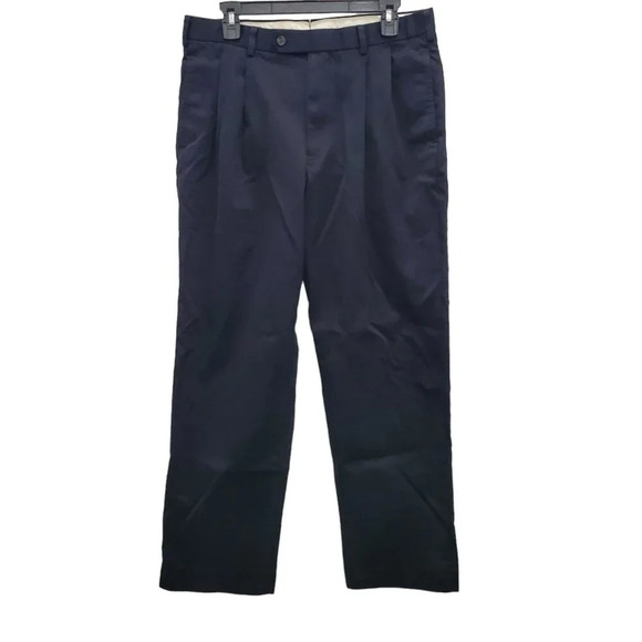 Brooks Brothers Country Club Men's Black All Cotton Pleated Front Khakis 34x30 - Picture 1 of 7